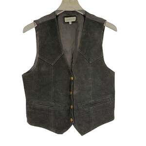 SANTA FE Leather Vest Size M 100% Leather Black
